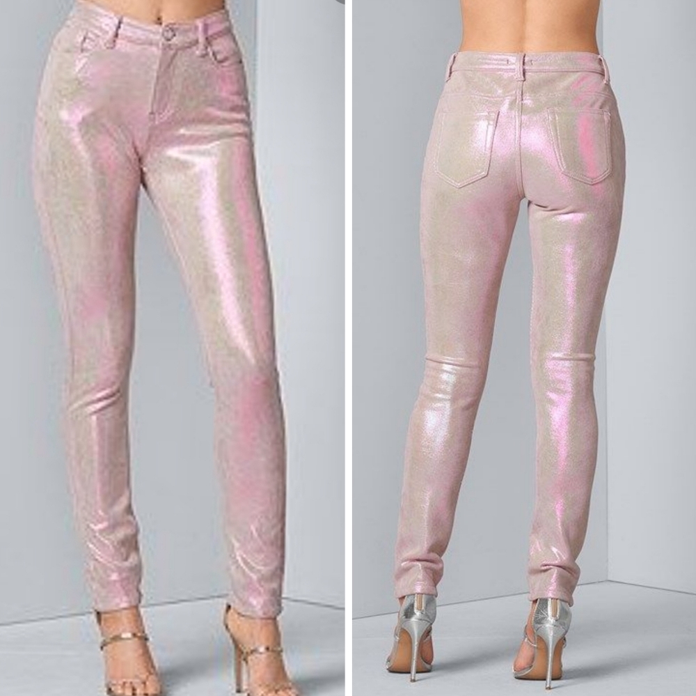 Venus high waist iridescent pink high rise pants